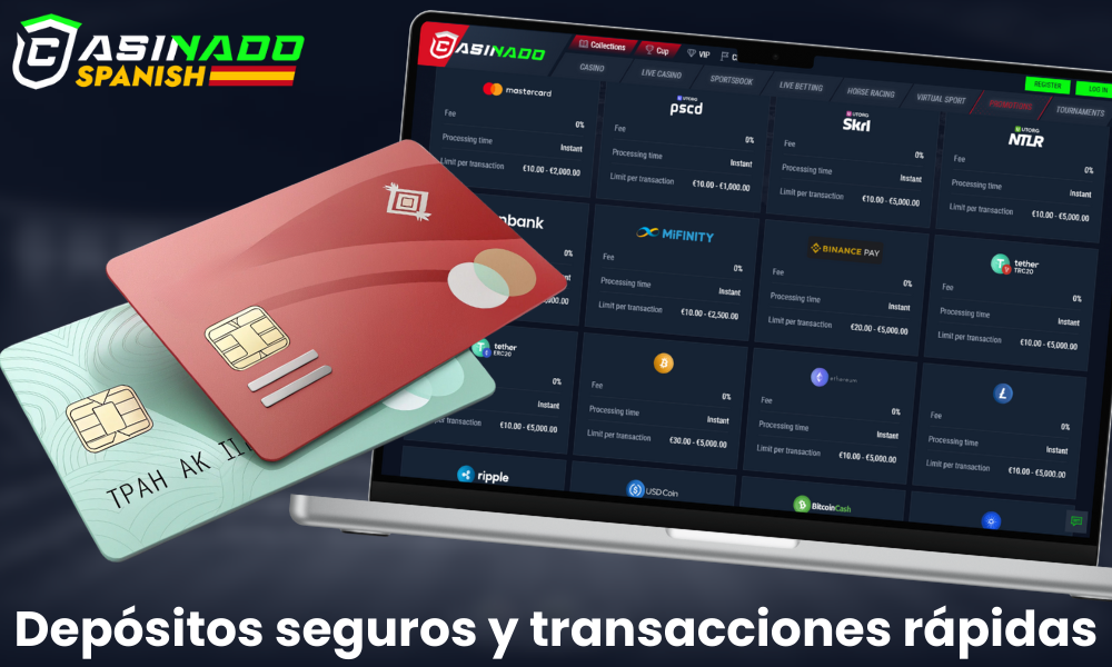 Depósitos seguros y transacciones rápidas en Casinado