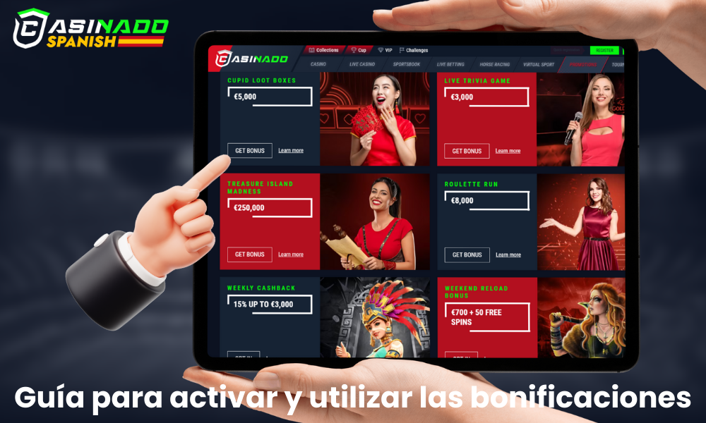 Qué fácil es activar y utilizar los bonos en Casinado