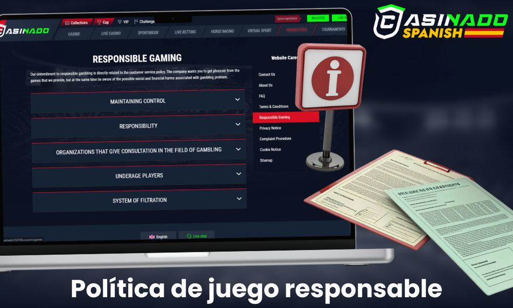 Casinado España ha desarrollado una política de juego responsable